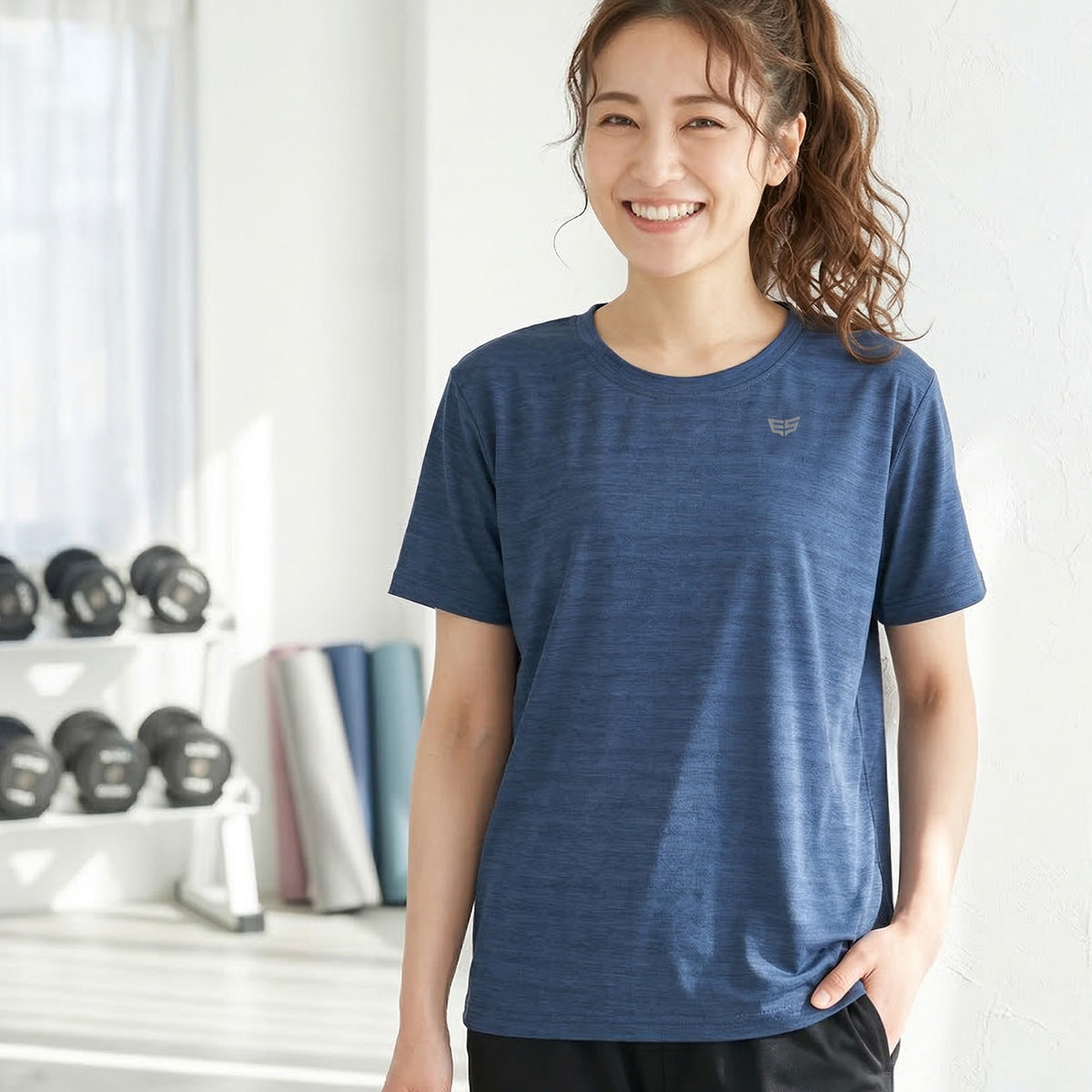 エスラッド Tシャツ レディース クールシフト COOL SHIFT 遮熱 ブラック ネイビー ブルー ESL561
