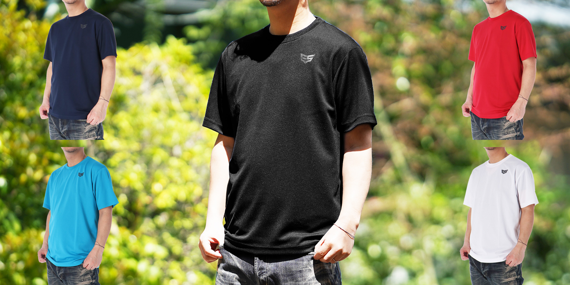 ESLAD（エスラッド）メンズ半袖ドライメッシュTシャツ